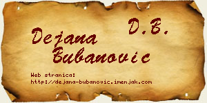Dejana Bubanović vizit kartica